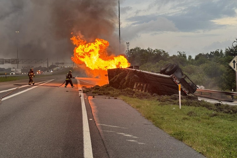 Truck Driver Survives Fiery Rollover on I-275 in St. Petersburg, Prompt Fire Rescue Response Averts Further Tragedy