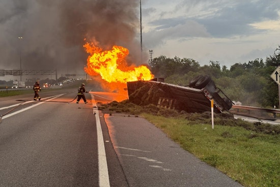 Truck Driver Survives Fiery Rollover on I-275 in St. Petersburg, Prompt Fire Rescue Response Averts Further Tragedy