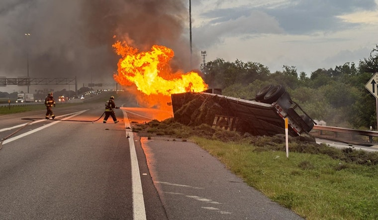 Truck Driver Survives Fiery Rollover on I-275 in St. Petersburg, Prompt Fire Rescue Response Averts Further Tragedy