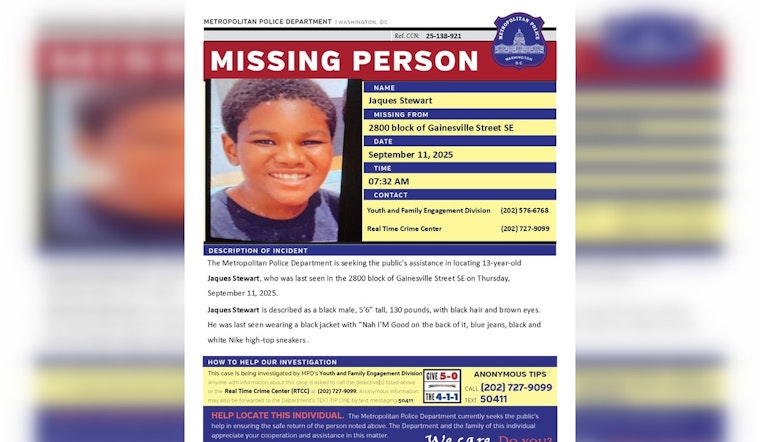 Urgent Search for Missing 13-Year-Old Jaques Stewart in Southeast DC, Police and Community Rally for His Return