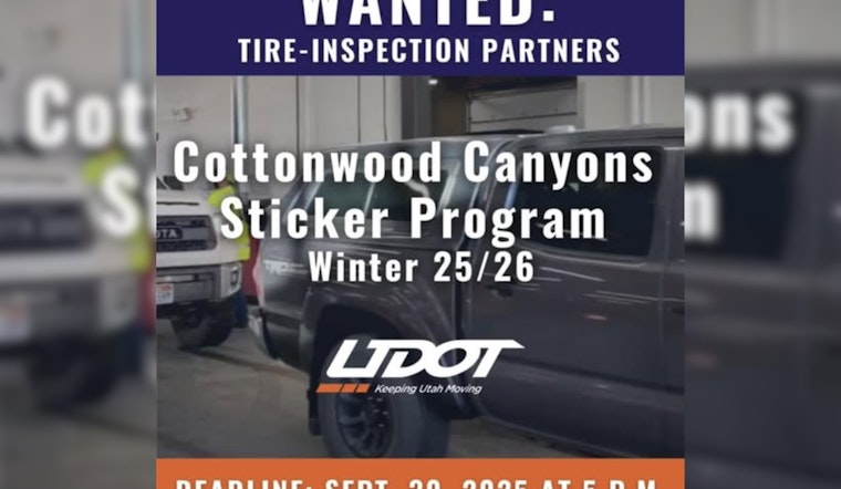 Utah's Cottonwood Canyons Sticker Program Calls for Tire Shop Partners to Promote Winter Road Safety