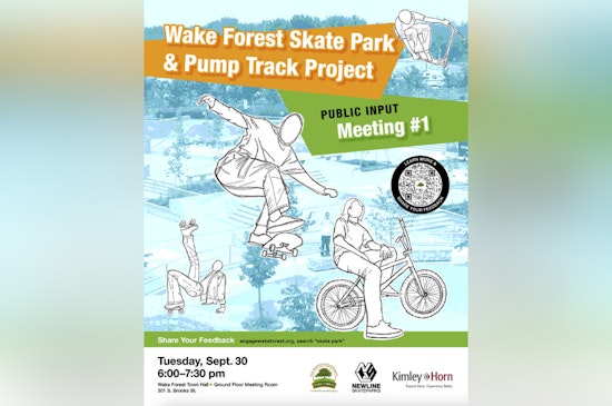 Wake Forest Invites Community Input on Upcoming Skate Park and Pump Track at Public Meeting