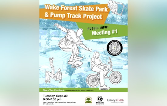 Wake Forest Invites Community Input on Upcoming Skate Park and Pump Track at Public Meeting