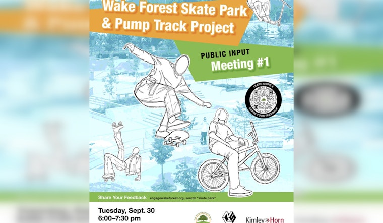 Wake Forest Invites Public to Shape Future Skate Park and Pump Track at Upcoming Meeting