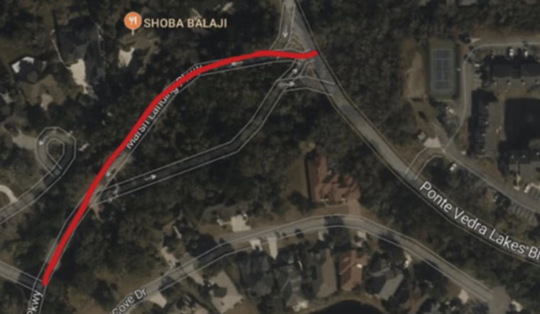 Water Main Break at Marsh Landing's Northern Entrance Disrupts Traffic in Ponte Vedra Beach