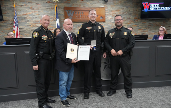 White Settlement Officer Sgt. John Banner Honored with Medal of Valor and City Council Comamendation for Bravery and Quick Action