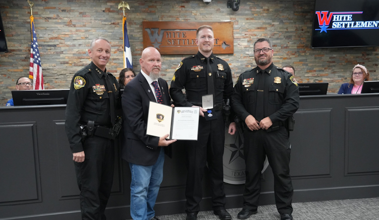 White Settlement Officer Sgt. John Banner Honored with Medal of Valor and City Council Comamendation for Bravery and Quick Action