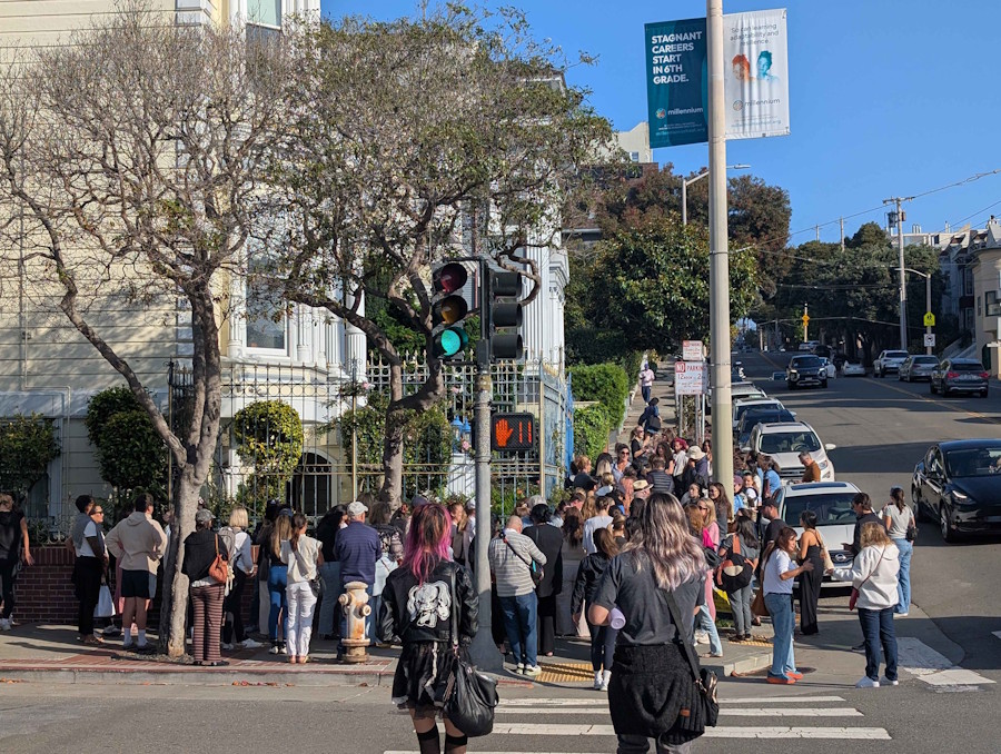 Young People Continued to Arrive Long After Doors Opened at 2101 Divisadero Estate Sale in San Francisco's Pacific Heights