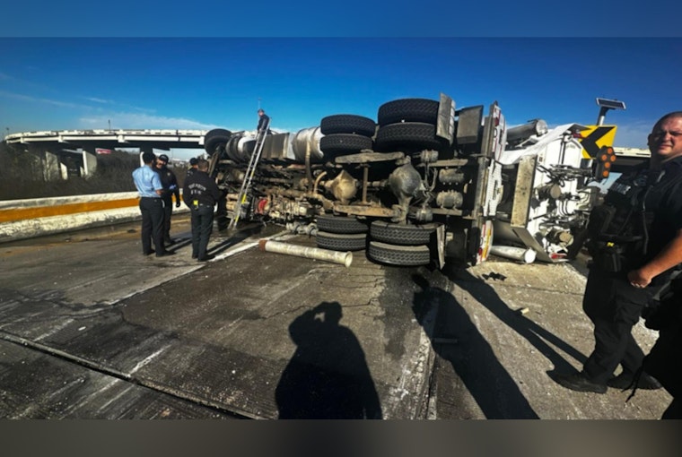 18-Wheeler Flip Turns North Loop Ramp Into Rush-Hour Nightmare
