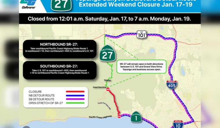 55-Hour Detour for Topanga Canyon Commuters as Caltrans Installs Stormwater Pipe