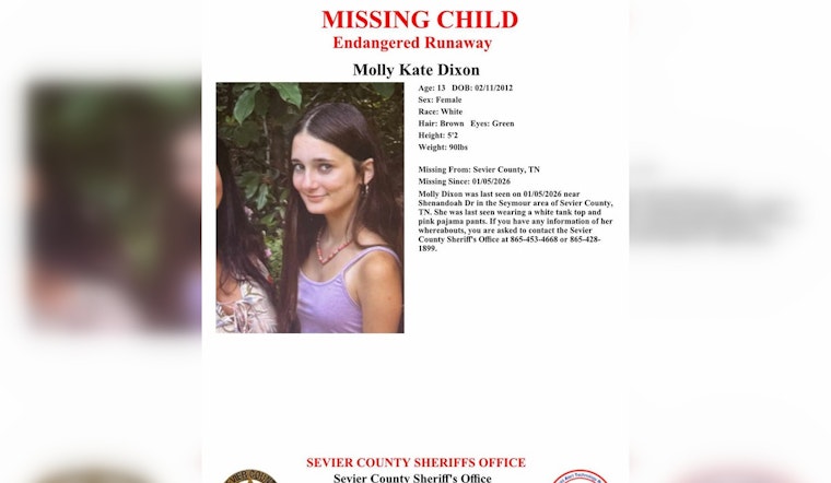 Search Underway for Endangered 13-Year-Old Girl Missing in Sevier County