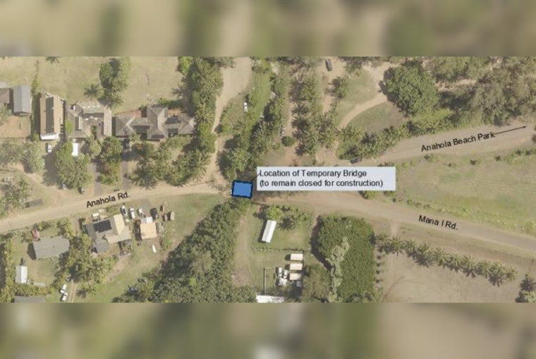 Anahola Road Temporary Bridge Set to Reopen Mid-March, Says Kauai Department of Public Works