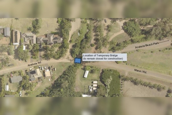 Anahola Road Temporary Bridge Set to Reopen Mid-March, Says Kauai Department of Public Works