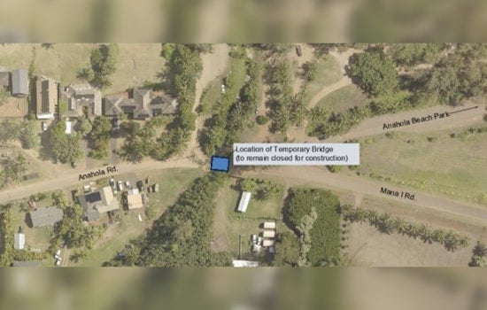 Anahola Road Temporary Bridge Set to Reopen Mid-March, Says Kauai Department of Public Works