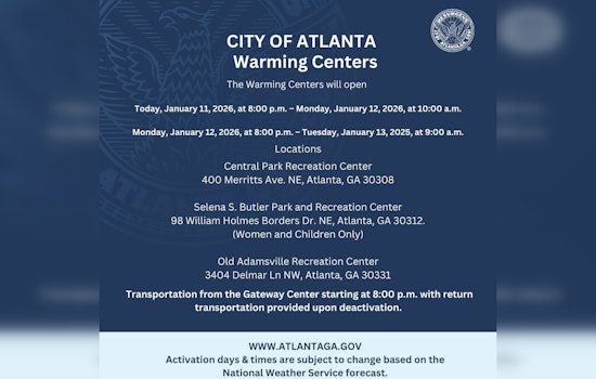 Atlanta Opens Warming Centers, Provides Transportation for Vulnerable Residents During Cold Snap