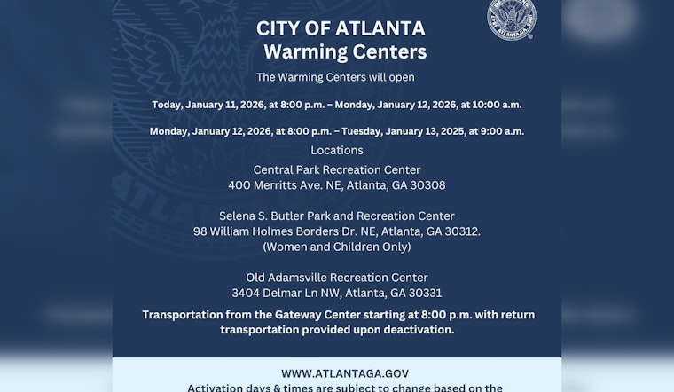 Atlanta Opens Warming Centers, Provides Transportation for Vulnerable Residents During Cold Snap