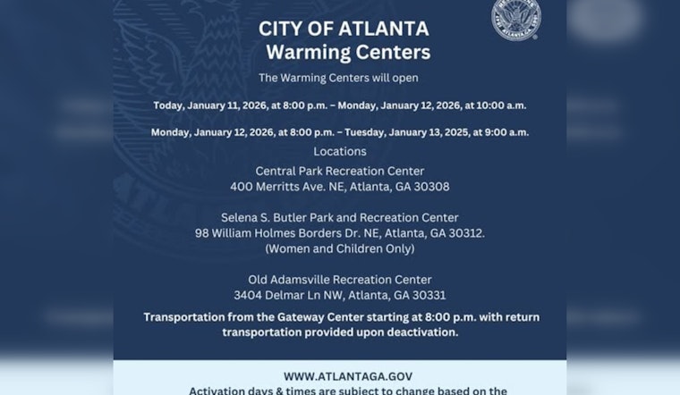 Atlanta Opens Warming Centers to Shelter Residents from Cold, Offers Transportation Assistance