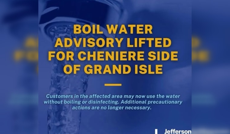 Boil Water Advisory Lifted for Grand Isle as Jefferson Parish Water Department Declares Water Safe