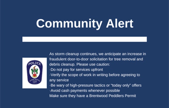 Brentwood Officials Warn Residents of Scam Risks During Storm Cleanup Efforts