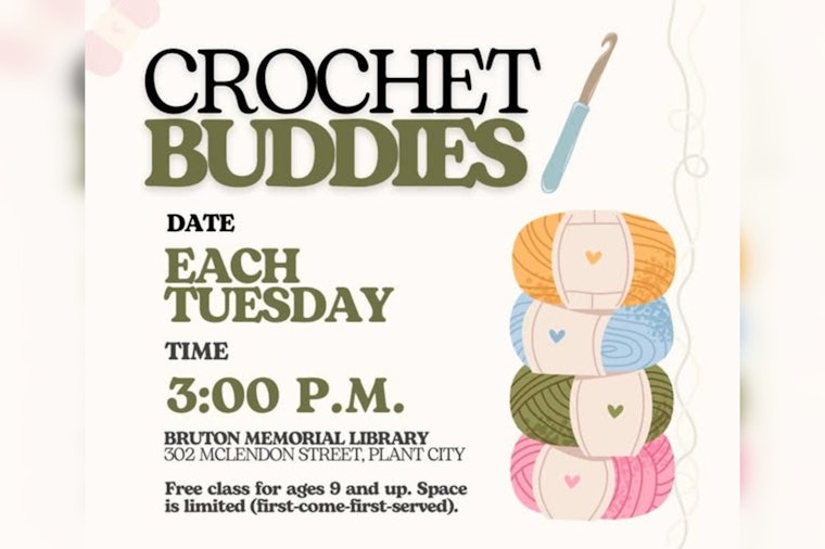 Bruton Memorial Library in Plant City Hosts "Crochet Buddies" Program for Aspiring Crafters