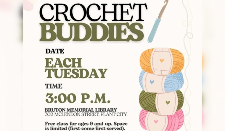 Bruton Memorial Library in Plant City Hosts "Crochet Buddies" Program for Aspiring Crafters