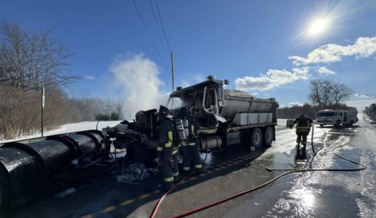 Burton and Middlefield Fire Departments Swiftly Extinguish Vehicle Fire on Old State Rd. in Claridon Township