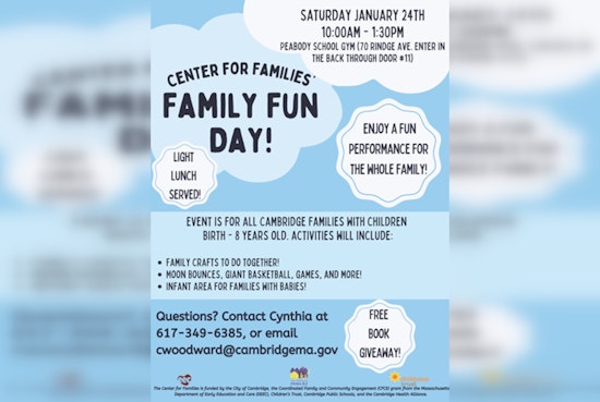 Cambridge's Center for Families Hosts Free Winter Family Fun Day at Peabody School Gym