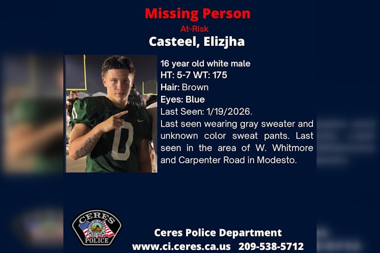 Ceres Police and Community Mobilize in Search for Missing At-Risk Teen Last Seen in Modesto