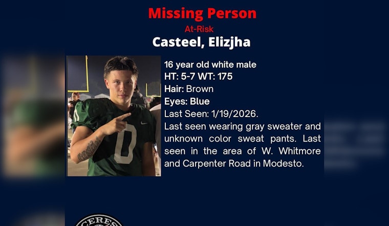 Ceres Police and Community Mobilize in Search for Missing At-Risk Teen Last Seen in Modesto