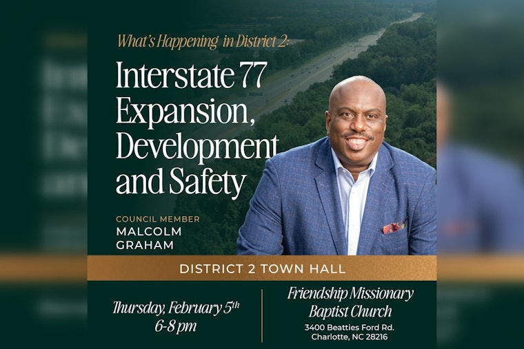 Charlotte Council Member Malcolm Graham to Host Town Hall on I-77 Expansion and Local Issues