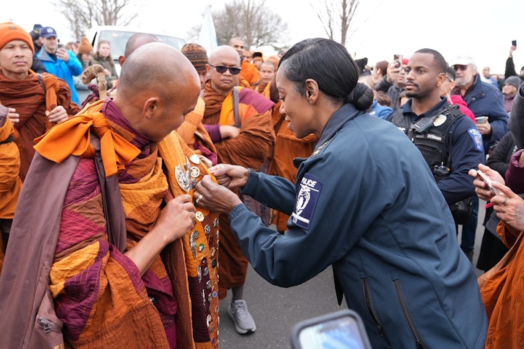 Charlotte Embraces Peace as Buddhist Monks' Walk Secured by CMPD Escort