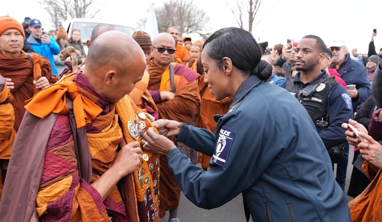 Charlotte Embraces Peace as Buddhist Monks' Walk Secured by CMPD Escort