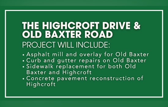 Chesterfield Invites Residents to Discuss Highcroft Drive and Old Baxter Road Improvements at City Hall Open House