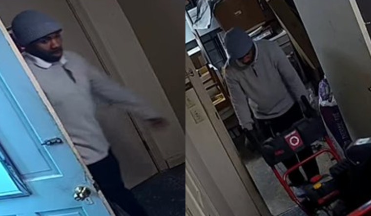 Cincinnati Police Seek Public's Assistance in Identifying Burglary Suspect and Stolen Snow Blower