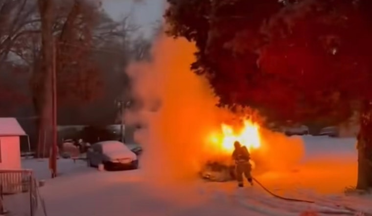 Clarksville Firefighters Quell Vehicle Blaze on Evans Road; Driver Treated for Smoke Inhalation