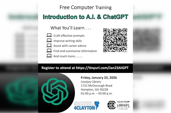 Clayton County Offers Hands-On Intro to A.I. & ChatGPT Training on January 23, 2026