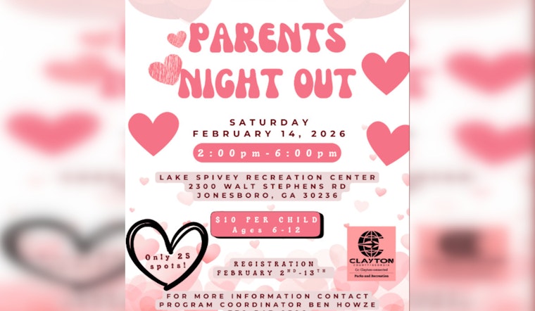 Clayton County Offers Valentine's Day Respite with "Parents Night Out" Event in Jonesboro