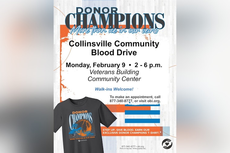 Collinsville Veterans Community Center Hosts Blood Drive with Police Department Support