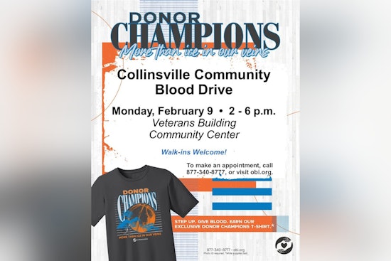 Collinsville Veterans Community Center Hosts Blood Drive with Police Department Support