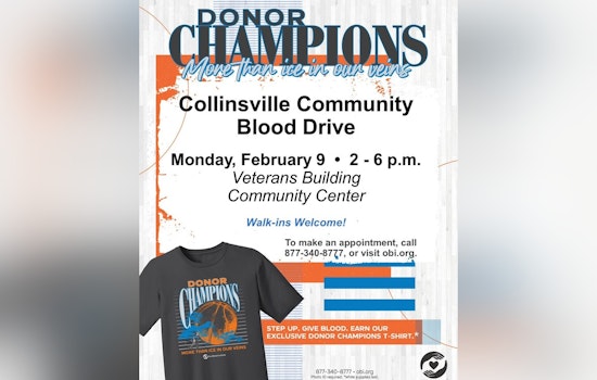 Collinsville Veterans Community Center Hosts Blood Drive with Police Department Support