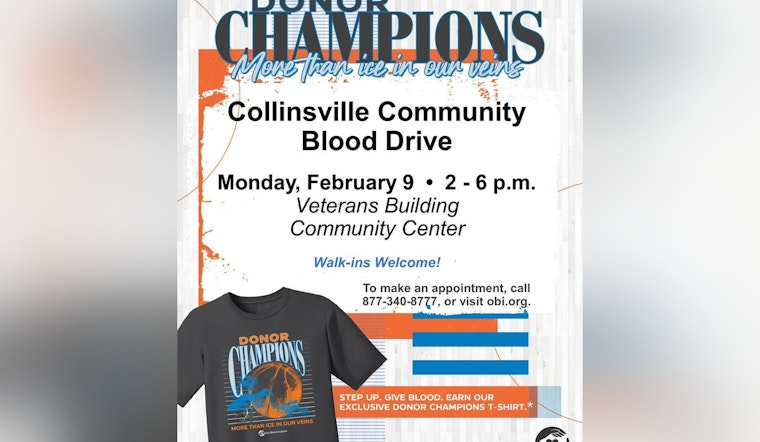 Collinsville Veterans Community Center Hosts Blood Drive with Police Department Support