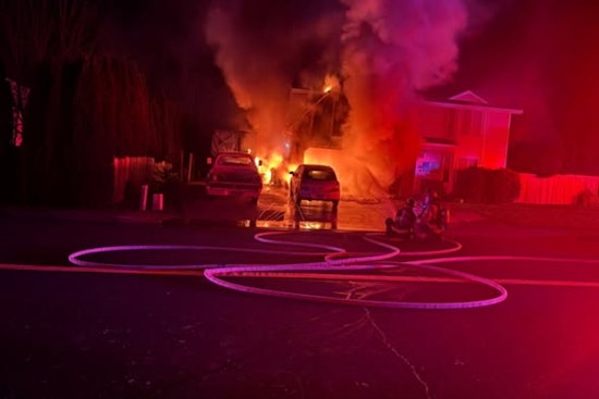 Columbia River Firefighters Battle Blaze, Save Home but Iconic Halloween Town Taxi Lost in the Flames