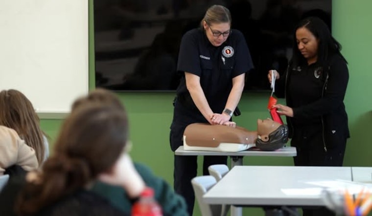 Columbus Students Learn Lifesaving Skills Through Fire Division's "Pulse & Pressure" Program at Metro Early College High School