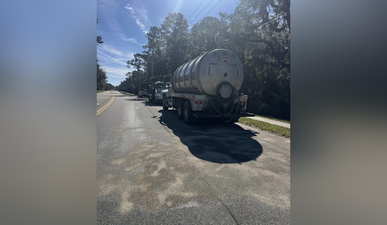 Cooking Oil Spill Closes Palm Valley Road as SJSO Directs Traffic and Cleanup Continues