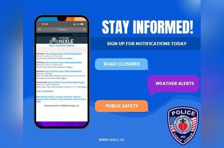 Creve Coeur Police Department Unveils Nixle Alerts for Real-Time Community Safety Updates