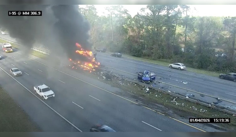 Critical Injuries and Major Delays on I-95 Near St. Augustine After Fiery Semi Truck Collision
