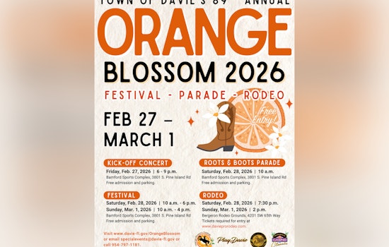 Davie's 89th Orange Blossom Festival Ready to Rock with Free Concert and Rodeo Thrills