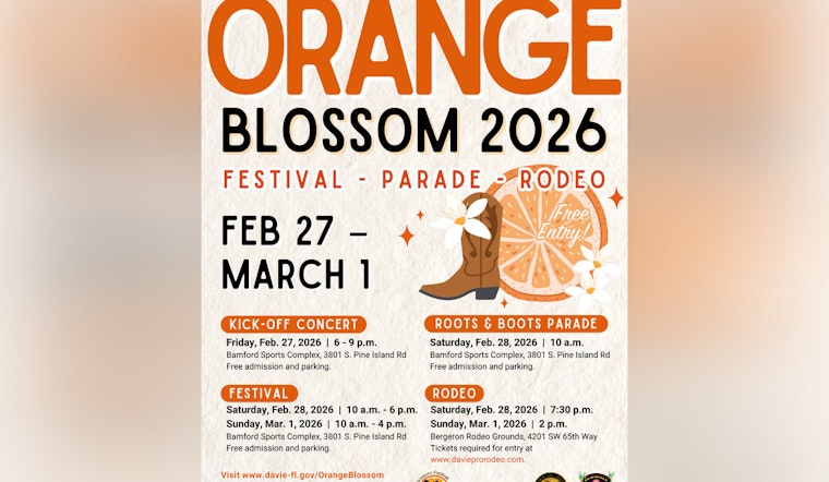 Davie's 89th Orange Blossom Festival Ready to Rock with Free Concert and Rodeo Thrills