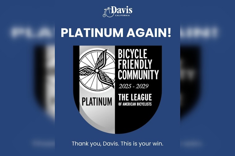 Davis Secures Prestigious Platinum-Level Bicycle Friendly Community Award for Sixth Year Running