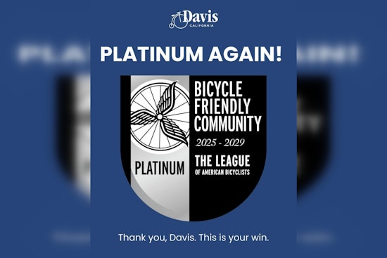 Davis Secures Prestigious Platinum-Level Bicycle Friendly Community Award for Sixth Year Running